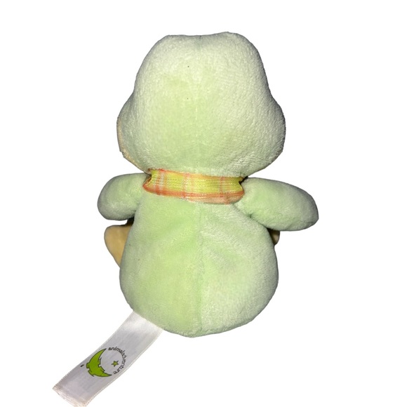 ANIMAL ADVENTURE GREEN YELLOW FROG BOW LOVEY PLUSH STUFFED ANIMAL 6” INCHES - Picture 3 of 8